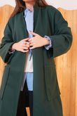 Classic 3/4 Tie Waist Duster Coat Racing Green